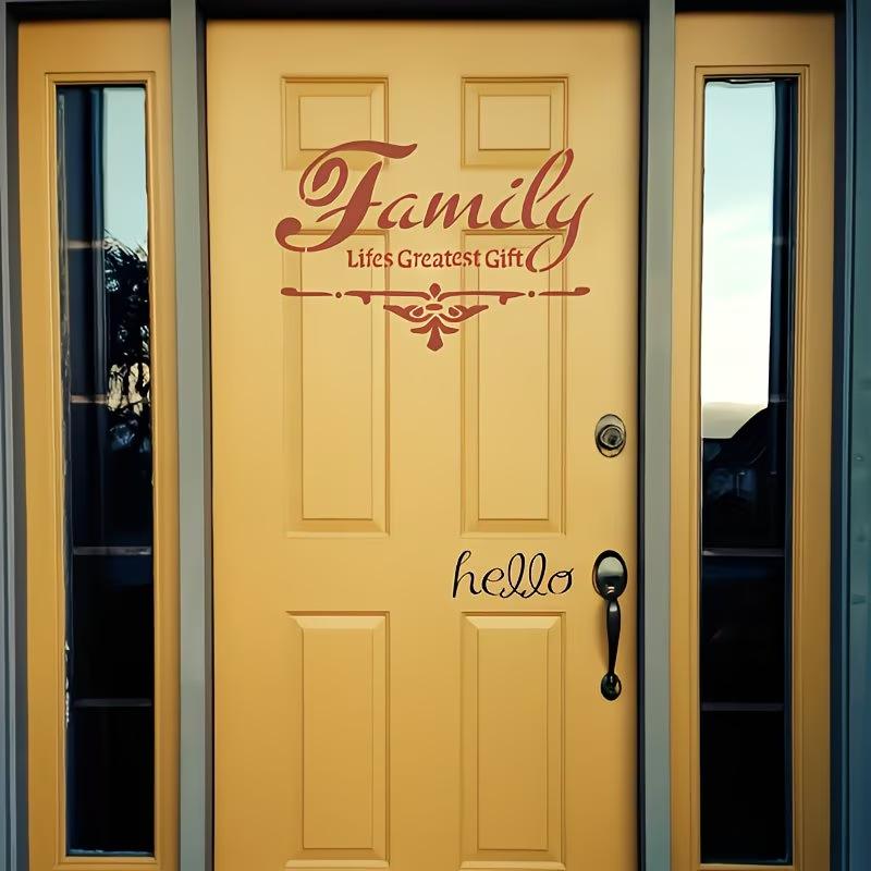 4PCS Home Welcome Stencils Set, Reusable Plastic Painting Templates for Wood, Wall & Farmhouse Decor, Family Love Quotes Stencils