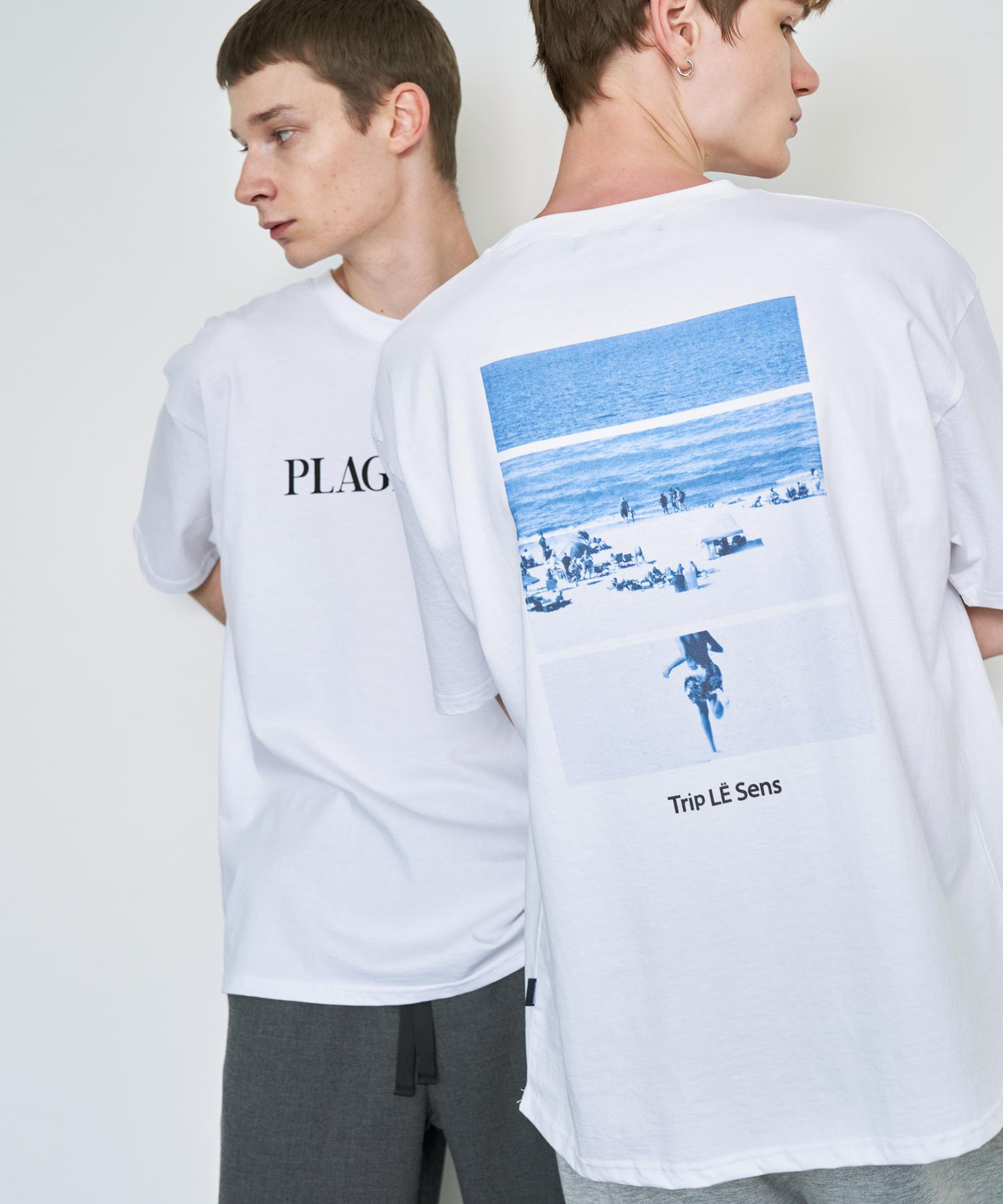 Triple Sense Pleju Blue Oversized Short Sleeve Tee_Black Font L