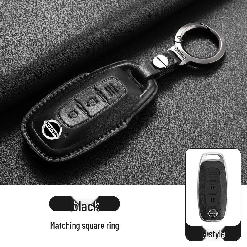 Nissan Altima 23 Model Key Case Suede Leather - Fits 14th Gen Sylphy, Qashqai, X-Trail, Kicks, Murano, Tiida