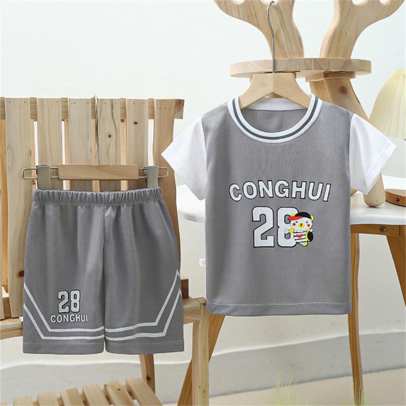 New summer boys' sports basketball suit set with short sleeves for children
