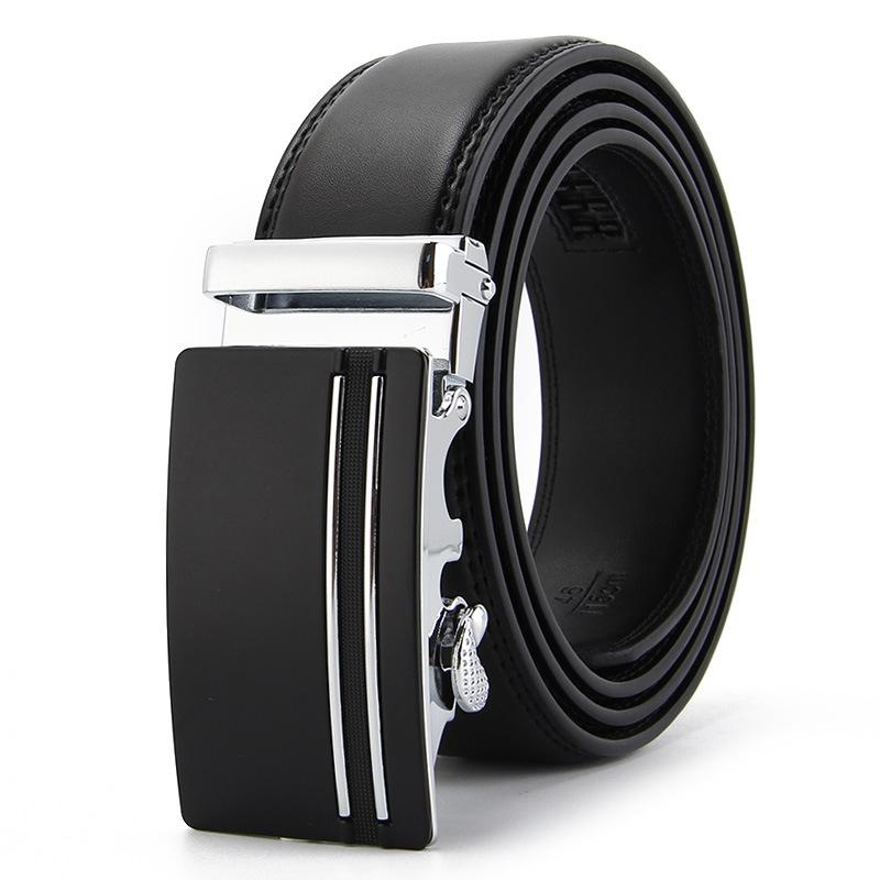 

Мужской ремень Натуральная двухслойная коровья кожа Автоматическая пряжка Высококачественный мужской ремень для брюк Бизнес 110-130CM