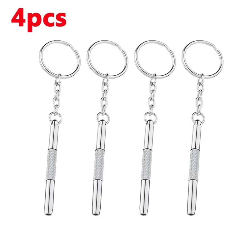 Aluminum Steel Eyeglass Screwdriver Set for Sunglass Glasses Watch Repair Tool Kit with Keychain Screwdrivers