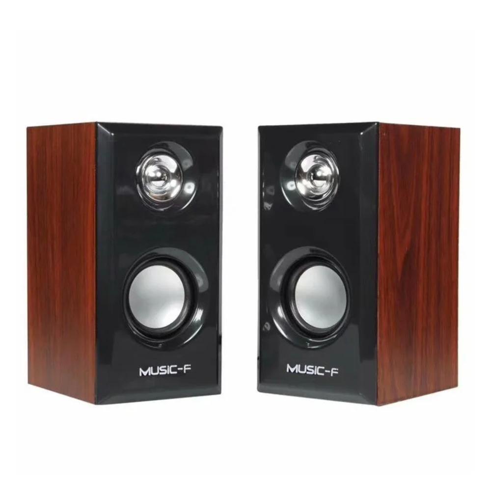 Wooden Speakers USB Powered 3.5MM Audio Jack Surround Sound Wooden Wired Loudspeakers Computer Speakers for Laptop Smartphones
