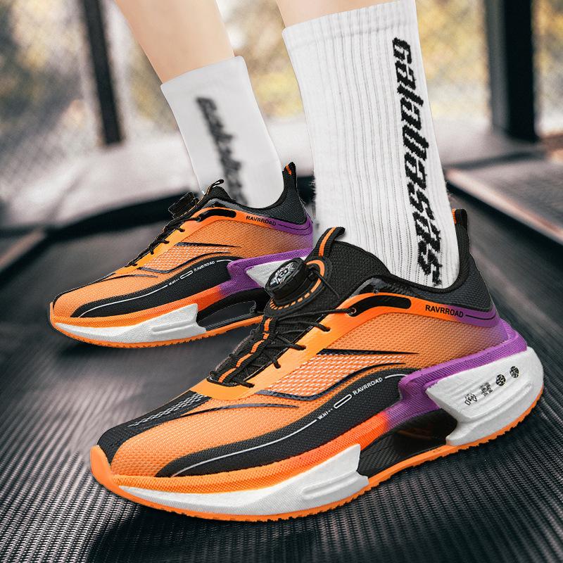 

New carbon board running shoes men s and women s sports students racing training shoes rotating button ultra-light jogging shoes size 30-44 30