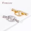 18K Gold Plated Brass Metal Connector Lock For Jewelry Making,Beads End Caps Clasps Fastener DIY Pearl Jewelry Fittings