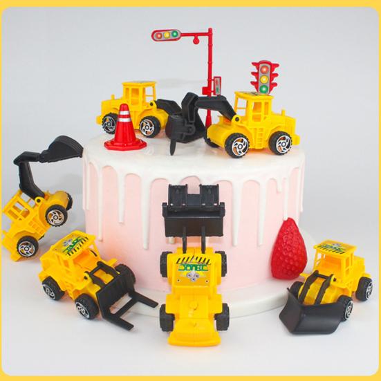 1 Set Vehicles Truck Toys Real-looking Smooth Edge Ornamental Kids Construction Car Toys for Gift