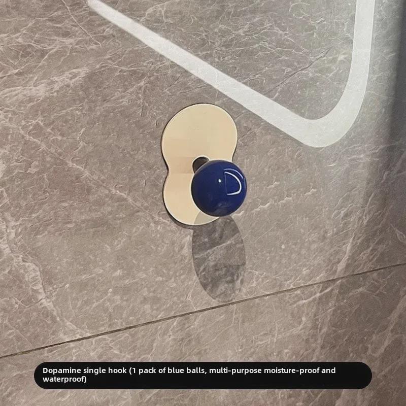 Punch-Free Adhesive Bathroom Towel Hook - Strong, Wall-Mounted, Creative Storage Solution