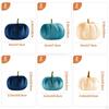 12x Small Velvet Pumpkins Artificial Bulk Blue White Decorative for Autumn