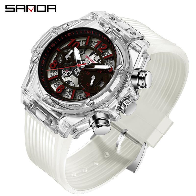 SANDA Brand Luxury Watch Men Wrist Watches Multifunction Sports Waterproof Luminous Sports Casual Clock Men Quartz Watches