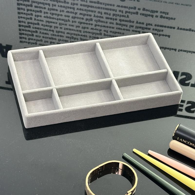 Měkký sametový stohovatelný podnos na šperky pouzdro vitrína na vystavení šperků přenosný organizér na prsteny náušnice náhrdelníky držák na šperky