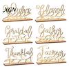 Thanksgiving Dinner Party Decor Grateful Blessed Wood Cutout Signs, Table Plate Decor, Handmade Wooden Gift Rustic Fall Home Centerpiece Ornament for