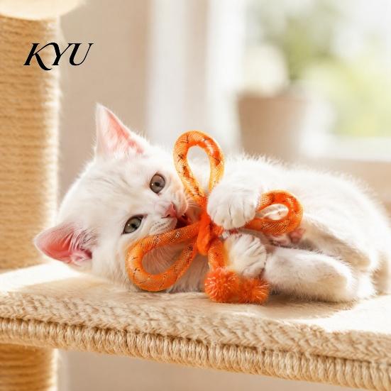 Soft Lightweight Cat Kicker Toys Mesh Tube Toy, Butterfly Shape Interactive Chew Toy with Bells Indoor Exercise And Plush Balls, Flexible for
