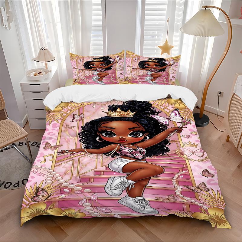 Butterfly Princess Fantasy Print 3Pcs Bedding Setduvet Cover With 2 Bedropillowcase Home Birthday Gift