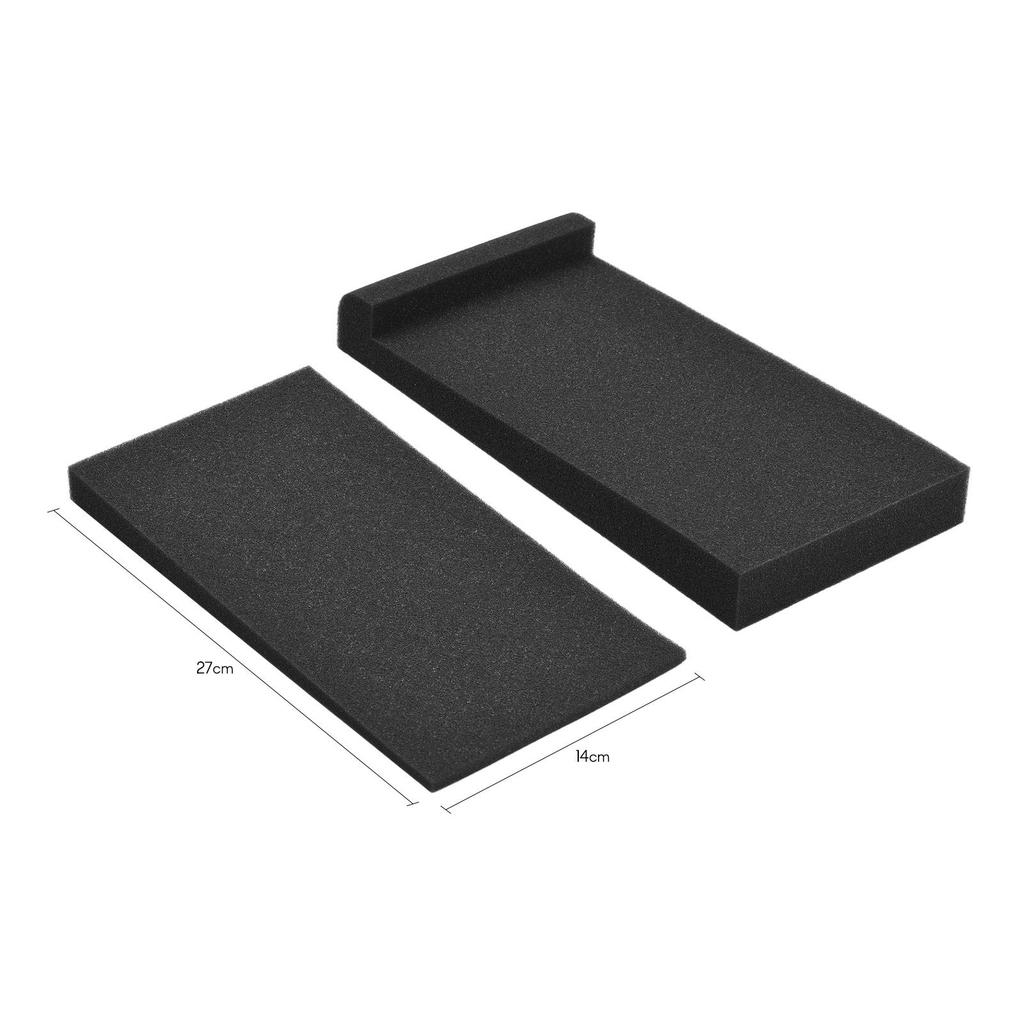 2 Packs High Density Acoustic Isolation Foam Isolation Pads 27 * 14cm Usable Area for Studio Monitor Speaker