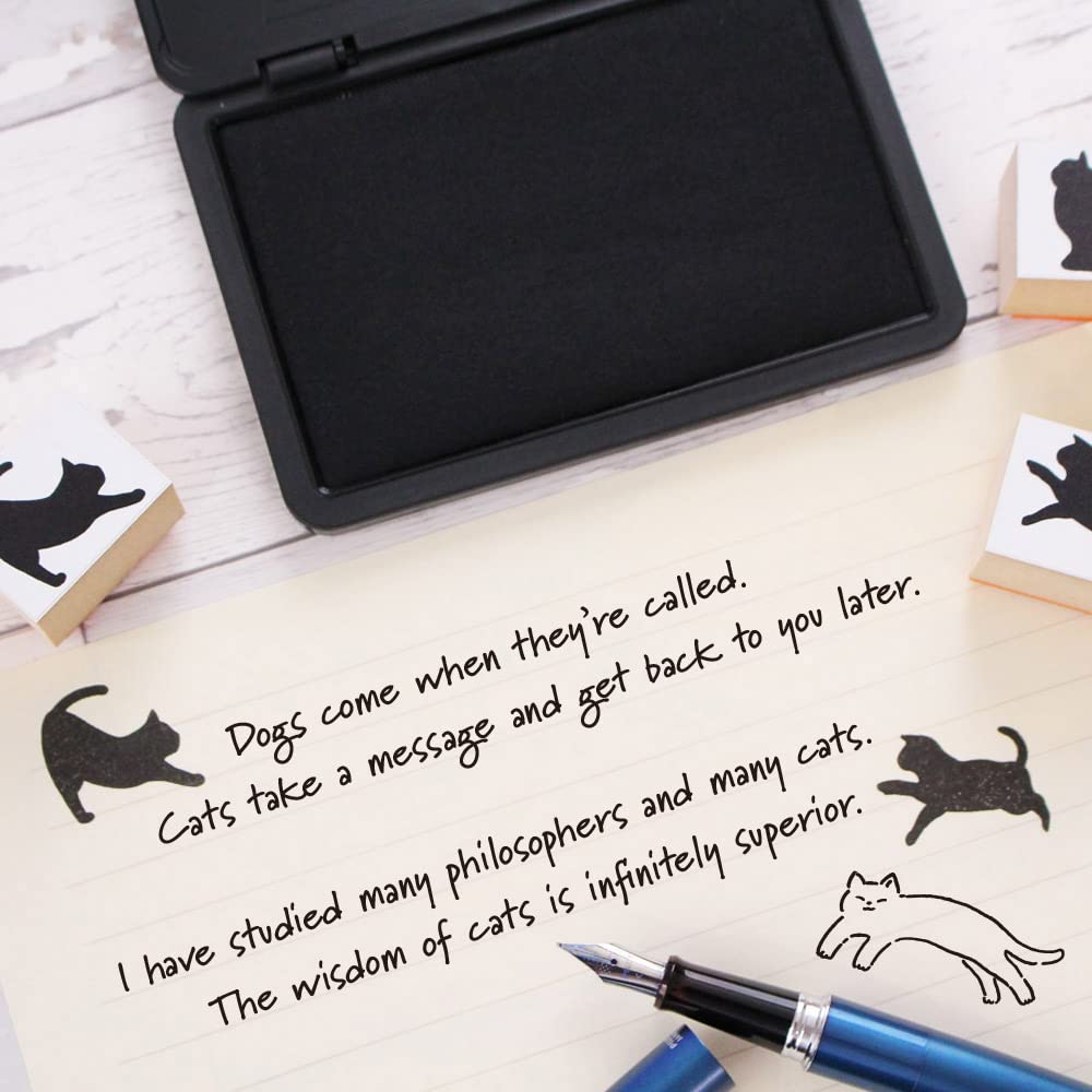Black Cat Miscellaneous Cat Cute Stylish Wooden Rubber Made In Japan Goods, Goods, Stationery, Stamps, Cats, Stamps, Stamps, Set, Presents, Cute,
