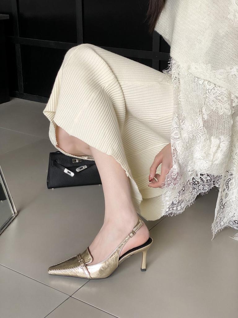 European and American Style Tie Line Bag Head High-heeled Sandals