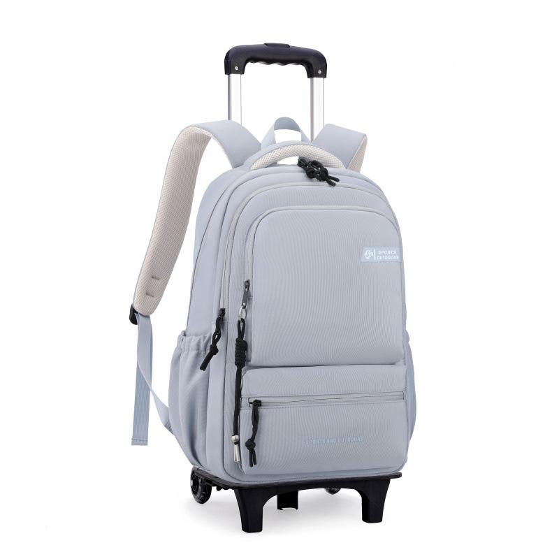 Effen Kleur Schooltas met Wielen Leerling Rugzakken Voor Jongens Kinderen Trolley Tas Schooltas Rollende Rugzak met Wielen Reizen Boekentas