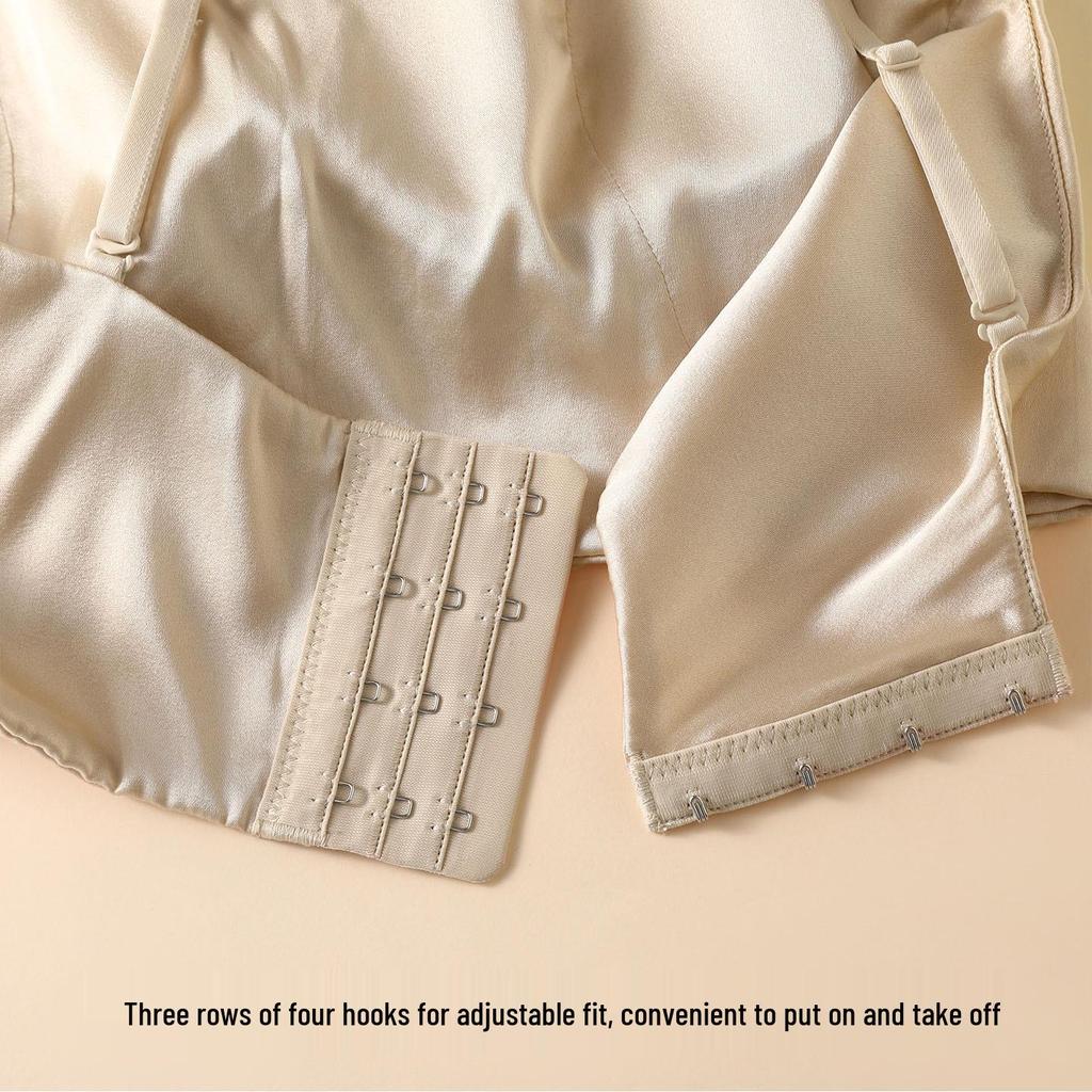 Soutien-gorge camisole sans bretelles en satin de soie mûrier sans armatures - Confortable, respirant et design élégant dans le dos pour femmes