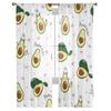 Niedliche Avocado- und herzförmige Tüllgardinen zur Wohnzimmerdekoration Moderne Schleier-Chiffongardinen Schlafzimmer Transparenter Voile