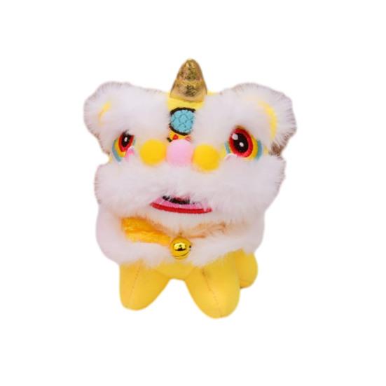 

Lion Dance Plush Keychain Miniature Chinese Festive Mascot Lion Design Bag Charm Festive Home Decor for Celebration Party жовтий