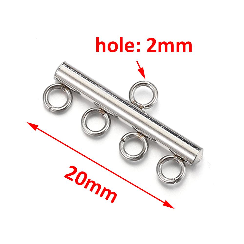 20pcs Stainless Steel Necklace Bracelet Layer Clasps Pendant Bail Connector Drop DIY Connectors For Jewelry Making Supplies