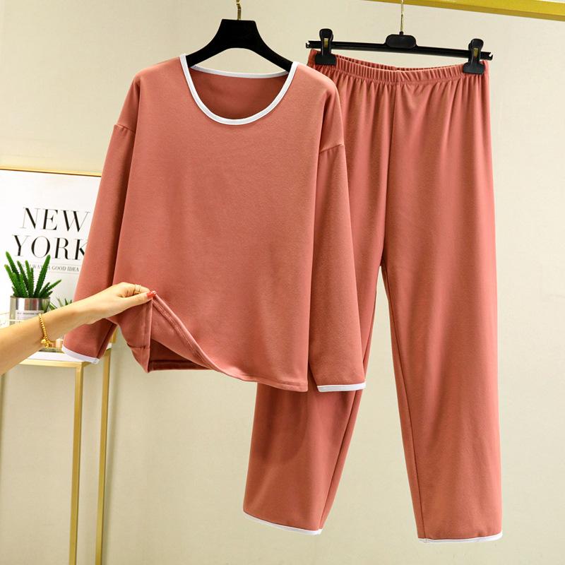 New Autumn and Winter Women's Warm Autumn Clothing Trousers Suit Pajamas Long Sleeves Trousers Home Clothes