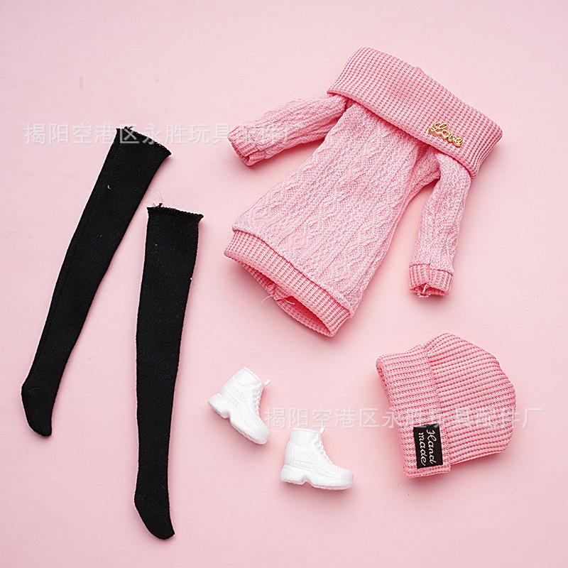 New 6'30cm Doll 11 Inch Mini Baby Clothes Fashionable Wool Jumpsuit Hat Pants Toy