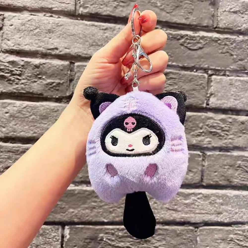 Hot Sanrio Cute Plush Stuffed Toy Keychain Anime Peripheral Kuromi Backpack Hanging Chain Holiday Gifts For Boys And Girls