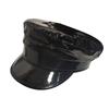 PU Beret British Elegant Shiny Black Painter Hat Grandpa Hat Cabbie Hat for Outdoor Walk Club Cabbie Hat