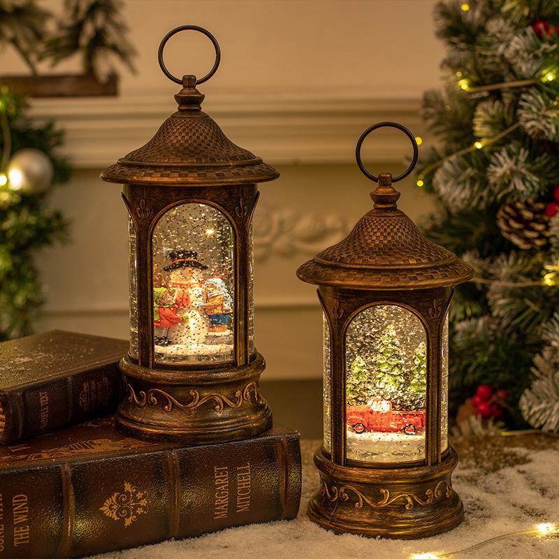 Christmas Decorations Snowflake LDE Light Music Box Glowing Snowman Wind Lantern Christmas Scene Arrangement