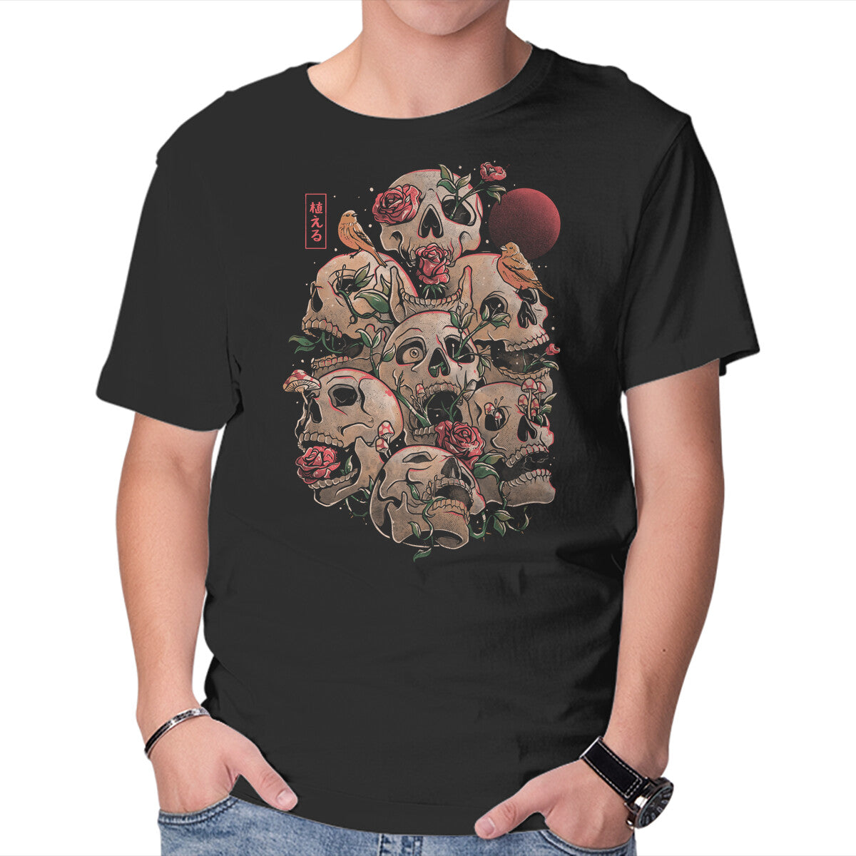 Unisex Crew Neck T-Shirt Life Grows Through Death Graphic Short Sleeve Casual Tee XXXL