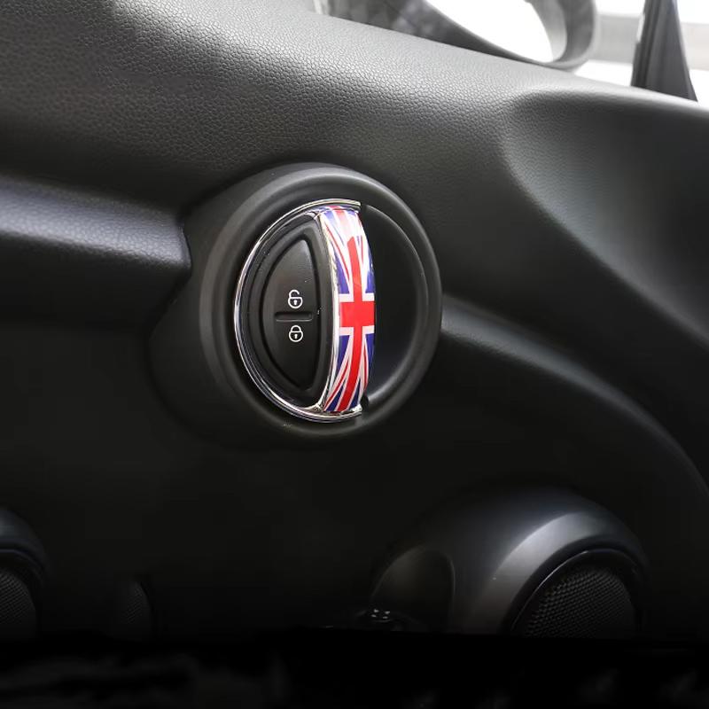 2Pcs/set Car Interior Door Handle Sticker Door Handle Protection Sticker 3D Union Jack For MINI Cooper F56 F55 Auto Accessories