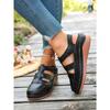 Women Platform Hollow Roman Sandals, Round Toe Wedge Heel Breathable Comfort Casual Shoes