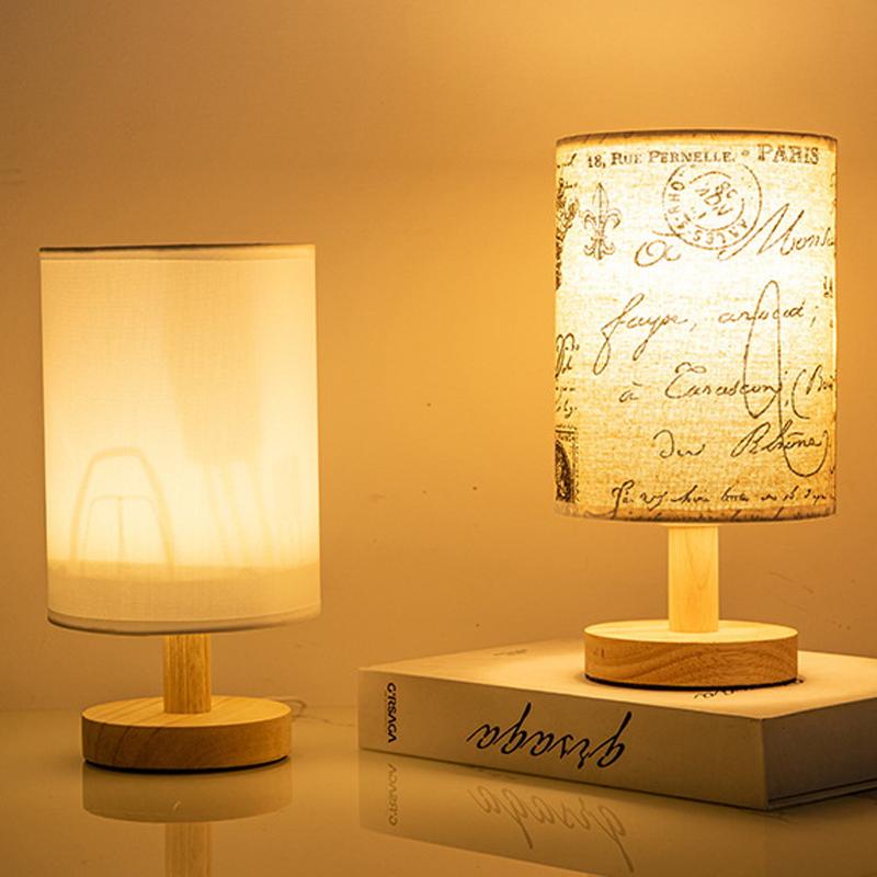 Usb Bedside Lamp Night Lights Table Lamp With Cylinder Lamp Shade For Bedroom Bedside Lamp Study Dormitory Led Night Light