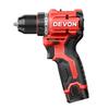 Trapano avvitatore a batteria senza spazzole 12V Devon spina CN (adattatore incluso)