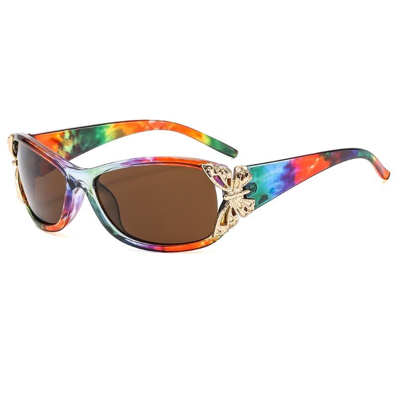 New Fashion Butterfly Gradient Decor Shades Women Trendy Driving Anti UV Sunglasses High Quality Y2K Popular Beach Sun Glasses