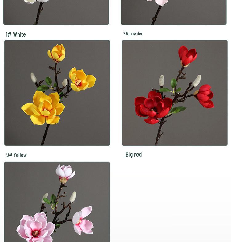 Large Magnolia Artificial Flower Bouquet for Living Room - High-End Floor Stand Floral Decoration
