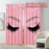 Set Of 2 Flat Printing Jit Curtains Without Rod Glamorous Lashes Pattern Popular Prints Room Curtain Sheer Polyester