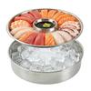 Piatto di Ghiaccio per Sashimi in Acciaio Inossidabile Rotondo Con Piatto per Salse Vassoio Espositore per Cibo Vassoio Refrigerante Vassoio Staccabile per Frutti di Mare Sushi