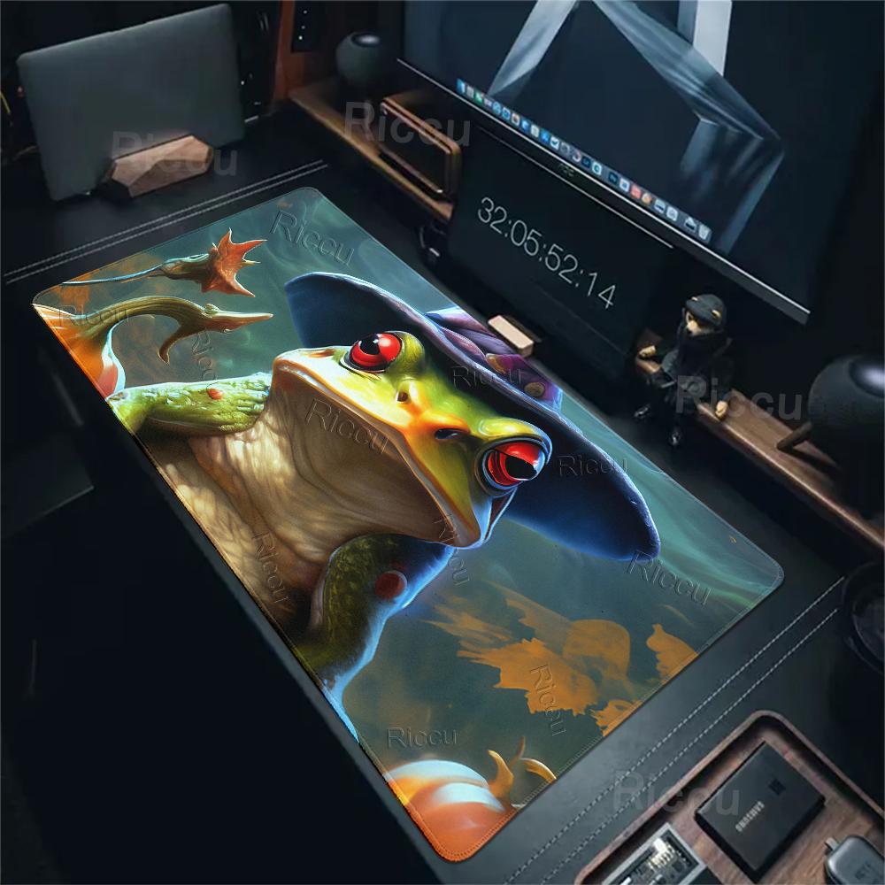 Magic Playmat Gathering Gaming Pads Frog Wizard Pattern Theme Anime Aesthetics Desk Mat Office Accessories Carpet Non-slip Rugs