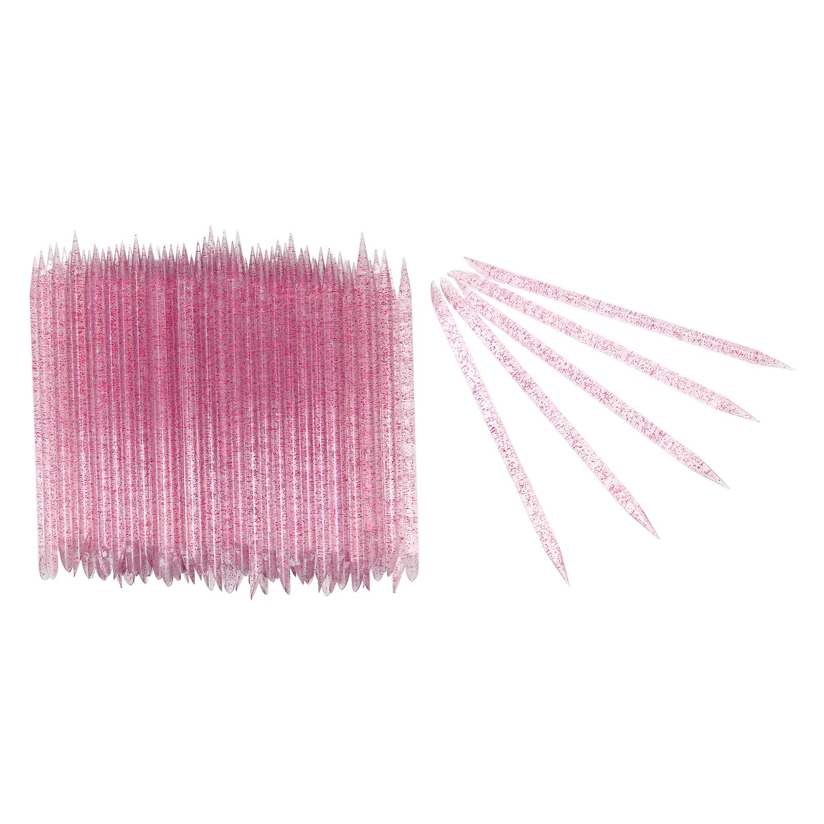 

100 шт одноразовые палочки для кутикулы с двойным концом для маникюра и педикюра Purplish Red