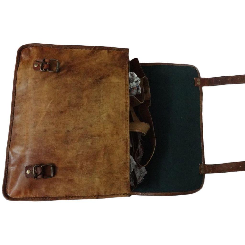 Geantă pentru laptop din piele naturală pentru bărbați, servietă maro