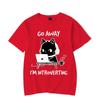 Go Away I’m Introverting Graphic T Shirts Funny Cat Gamer Gaming Tshirt Tops Fashion Harajuku Unisex T-shirts Women Brand T-shirt