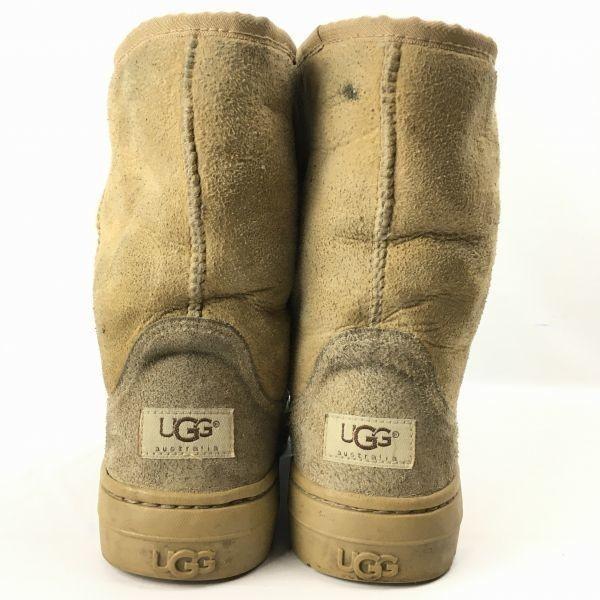 UGG Sheepskin Mouton Boots Camel Brown Size W8 25.0(USED)