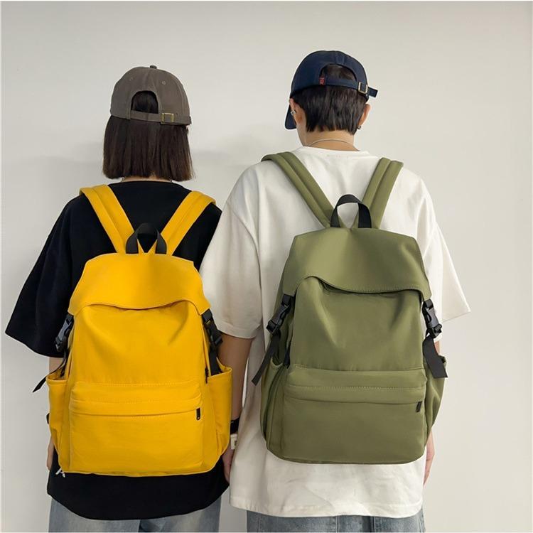 Nylon Backpack Female Solid Color Fashion High School Student Schoolbag Male Lightweight College Backpack