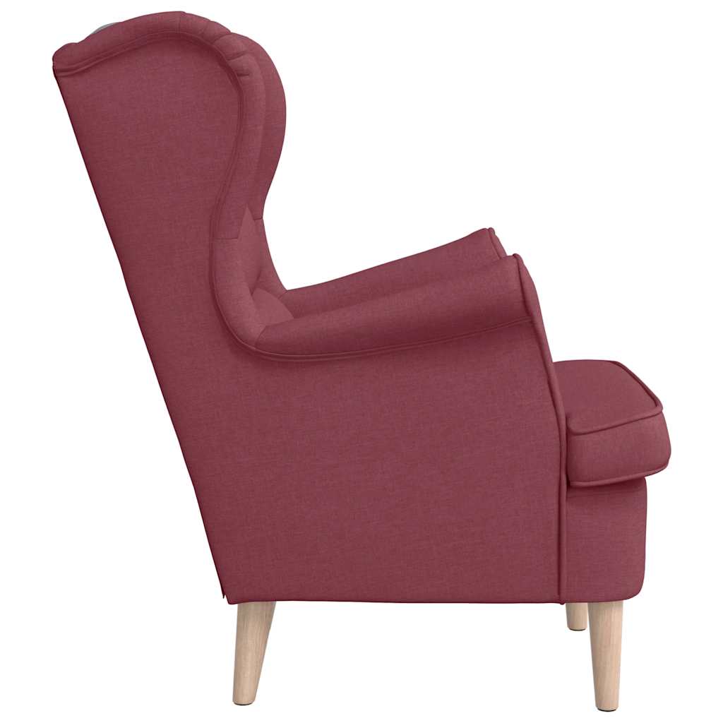 Armchair, Wine Red, 74X84X100 Cm, Upholstered In Fabric