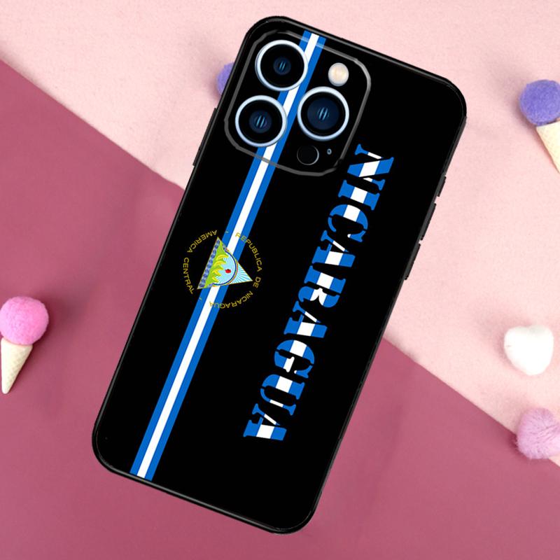 Nicaragua Flag Phone Case For iPhone 16 17 Pro Max 17 Air 16E 13 12 Mini 14 15 Plus 11 Pro Max Back Cover