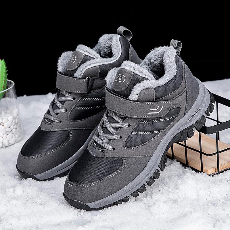 Женские хлопковые туфли плюс бархат теплые уличные спортивные прогулочные туфли кожаные — фото 5