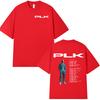 Raper PLK Tour 2026 Koszulka Unisex Odzież Damska Moda Hip Hop Vintage Koszulki Codzienne Bawełniane Krótkie Rękawy Koszulki Streetwear