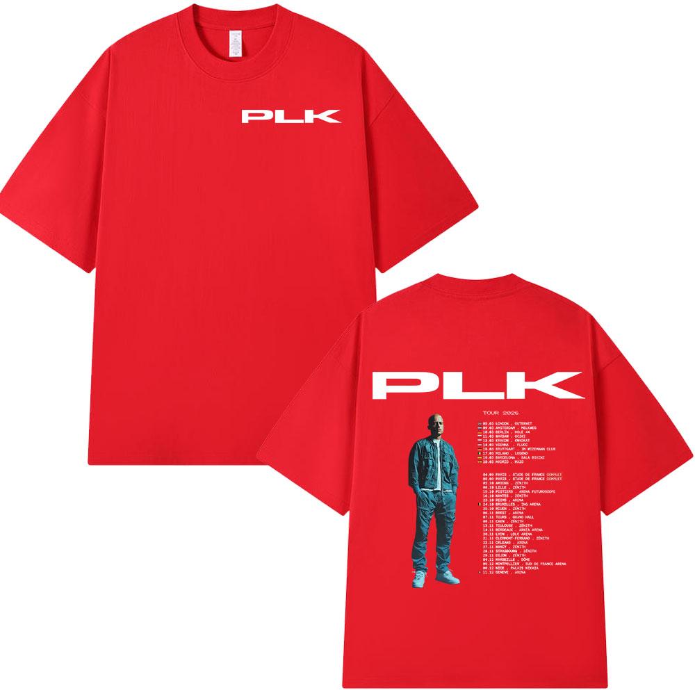 Raper PLK Tour 2026 Koszulka Unisex Odzież Damska Moda Hip Hop Vintage Koszulki Codzienne Bawełniane Krótkie Rękawy Koszulki Streetwear